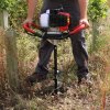 T-Mech Earth Auger and Petrol Post Driver Garden Post Hole Digger 52cc 40cc Posts Fence knocker Driving Picket Fencing Ramming 2-Stroke 4-Stroke