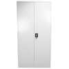 Metal Office 2 Doors Filing Cabinet Flatpack Document File Compartments Lockable Storage Cupboard Unit 180cm