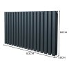 Oval Column Radiator 600mm x 1020mm Modern Designer Double Panel Central Heating Heater Matt Anthracite Grey Carbon Steel Horizontal Kitchen Living Room FREE Cleaning Brush Fixing Kit & Brackets