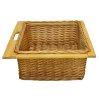 3 x Pull out Wicker Basket Drawer 600mm Kitchen Storage Solution Larder Base Unit Cupboard with Handle Rustic Beech Wood Farmhouse Style 100% Handmade Rattan FREE Fixing Kit Included