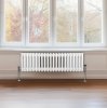 Traditional 3 Column Radiator 300mm x 1012mm Modern Central Heating Heater Gloss White Carbon Steel Horizontal Wall Mounted Kitchen Living Room Bathroom Cleaning Brush Fixing Kit & Brackets