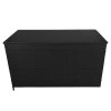 Rattan Garden Storage Black Box & Waterproof Carry Bag Large Cushion Blanket Tools Toys Furniture Chest 582L Outdoor Patio Deck Steel Frame UV & Weather Resistant Gas Assisted Lift Lid Portable Wheels