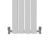 Designer Radiators 160 x 28cm Flat Panel Modern Central Heating Gloss White Vertical Column Double Panel Wall Mounted Slimline Kitchen Living Room Bathroom Commercial Cleaning Brush & Fixing Kit