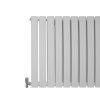 Designer Radiators 60 x 119cm Flat Panel Modern Central Heating Gloss White Horizontal Column Double Panel Wall Mounted Slimline Kitchen Living Room Bathroom Commercial Cleaning Brush & Fixing Kit