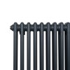 Traditional 2 Column Radiator 600mm x 1192mm Modern Central Heating Heater Matt Anthracite Grey Carbon Steel Horizontal Wall Mounted Kitchen Living Room Bathroom Cleaning Brush Fixing Kit & Brackets