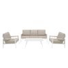 Aluminium 4 Piece Sofa Set - White