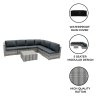 Rattan Modular 7 Piece Furniture Set - Grey