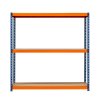 Garage Racking S-Rax Shelving Unit 3 Shelf 180cm x 180cm x 60cm Rack Heavy Duty Steel 300kg Capacity Per Shelf Adjustable Layout Boltless Assembly Rubber Feet 3 Reinforced Support Bars Warehouse
