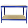 Monster Racking Heavy Duty Garage Storage Shelves (x3) & Workbench Blue 90cm x 182.5cm x 45cm