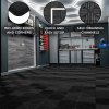 Vented Modular Interlocking Flooring Tiles & Edges 120 x Black Single Garage Heavy Duty Floor Mat Showroom Workshop Outdoor Polypropylene Anti Slip Weather Resistant Drainage Channels 3.2m x 6m 19.2m2