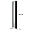 Oval Panel Radiator With Mirror 1800mm x 380mm Modern Designer Double Column Vertical Heater Matt Anthracite Grey Carbon Steel Wall Mounted Kitchen Living Room Cleaning Brush Fixing Kit & Brackets
