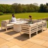 Modular Garden Furniture Set With Fire Pit - White