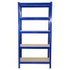 New T-Rax Garage Shelving Unit - 5 Tier Heavy Duty Rack for Storage Steel Utility Shelves | Metal & MDF Boltless Racking Assembly System | 150cm x 75cm x 30cm | 875KG Capacity | 175KG Per Shelf, Blue