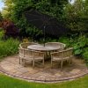 Black 2.4m LED Tilt Parasol Umbrella Garden Sun Shade Canopy Patio Outdoor 360 Rotation UV Protection Winding Crank Adjustable 32 Solar Power Lights Cool White 8 Ribs 5.5kg FREE Waterproof Rain Cover