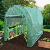 Polytunnel Greenhouse Walk In Galvanised Racking Windows Doors Growhouse PE Cover Gardening Metal Frame Outdoor Storage Garden Tent Vegetable Flower Plant 19mm Diameter | 4 x 2m