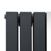 Flat Panel Radiator With Mirror 1800mm x 565mm Modern Designer Double Column Vertical Heater Matt Anthracite Grey Carbon Steel Wall Mounted Kitchen Living Room Cleaning Brush Fixing Kit & Brackets