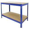 Monster Racking Heavy Duty Garage Storage Shelves (x3) & Workbench Blue 90cm x 182.5cm x 45cm