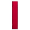 MonsterShop 3 x Red 3 Door Metal Storage Lockers, Blue & Grey Steel Lockable Unit, Gym Changing Room School Staff Locker