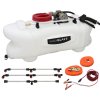 ATV Trailer 295kg Tipping & Sprayer with 6 Nozzle Boom 100L 12V Garden Quad Bike Tractor Farm Mower Agriculture Fertilizer Crops Weeds Heavy Duty Off-Road Tyres Accessories