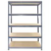 10 x Grey Racking Bay Unit 5 Tier Heavy Duty Steel Metal 200kg capacity Per Shelf Garage Shelves Storage Warehouse Shed Workshop Boltless Shelving 120 x 50 x 180cm Free Rubber Mallet