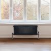 Traditional 2 Column Radiator 300mm x 1012mm Modern Central Heating Heater Anthracite Matt Grey Carbon Steel Horizontal Wall Mounted Kitchen Living Room Bathroom Cleaning Brush Fixing Kit & Brackets