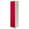 MonsterShop 3 x Metal Lockers, 6 Doors Storage, Red & Grey Metal Lockable Unit Staff School Gym Changing Room
