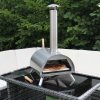 Outdoor Tabletop Pizza Oven Smoker Barbeque Countertop Garden Oven Cooker Portable Grill Stainless Steel | Pizza Peel, Pizza Stone, Pizza Cutter, FREE Rain Cover