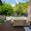 Jardí Composite Decking Boards / 7 Square Metres Conker Brown / Wood Effect WPC Pack Garden Outdoor Patios Terrace Hot Tub Tiles (incl. Fixing Screws, Clips & Edging Strips)