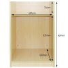 MonsterShop TB60 Reception Cash Till Desk, Maple, 60cm x 90cm x 60cm, Melamine MDF
