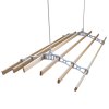 Clothes Airer Ceiling Pulley Maid Traditional Mounted Clothing Dryer 6 Lath Laundry Drying Rack Rail 2m White