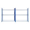 2 Tyre Racking Units Wheel Storage Boltless Steel Shelving Bay Blue Garage Mechanic Workshop Heavy Duty 450kg Capacity Rack 3 Tier 48 Tyres 185 x 180 x 40cm 2 FREE Rubber Mallets 4 FREE Bay Connectors