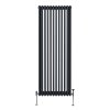 Traditional 3 Column Radiator 1800mm x 562mm Modern Central Heating Heater Matt Anthracite Grey Carbon Steel Vertical Wall Mounted Kitchen Living Room Bathroom Cleaning Brush Fixing Kit & Brackets
