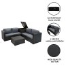 Rattan Modular 6 Piece Furniture Set – Black