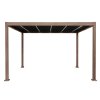 Wood Effect Aluminium Pergola With LED Lights - 4m x 3m