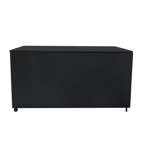 Rattan Modular 6 Piece Furniture Set & 700L Storage Box – Black