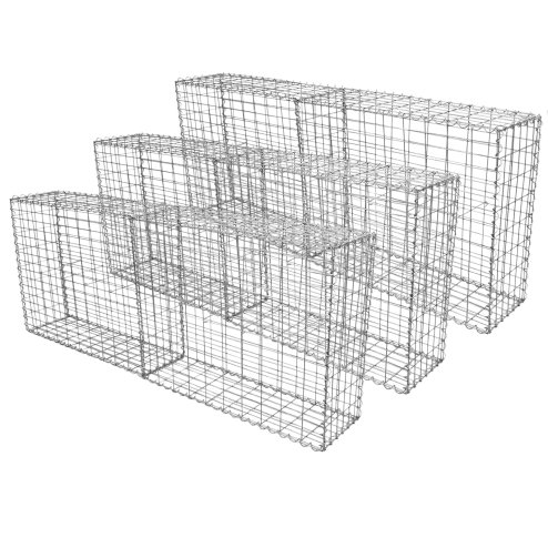 Gabion Baskets Cages Mesh Wire Galvanised Steel Outdoor Stone Basket Spiral Retaining Wall Planter Garden / 100 x 80 x 30cm / 6 Pack