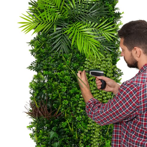 2Pcs Artificial Plant Wall Panel 50 x 150cm Alina Living Foliage Greenery Tiles Indoor Outdoor Weather & UV Resistant Grass Fence Hedge Privacy Backdrop Garden Home Decor Snap & Lock Fixings Included