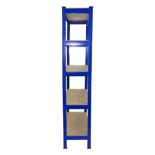 75cm Wide Racking Garage Storage Shelving Heavy Duty 5 Tier Shelf Unit 75cm x 30cm x 150cm Blue/Black (4, Blue)