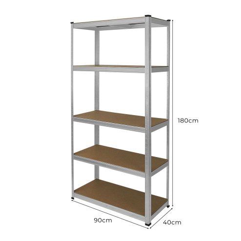 Monster Racking E-rax Shelving cabinet - 90x40x180 cm - Silver - 100% boltless - Load capacity: 200 kg per shelf - metal storage rack