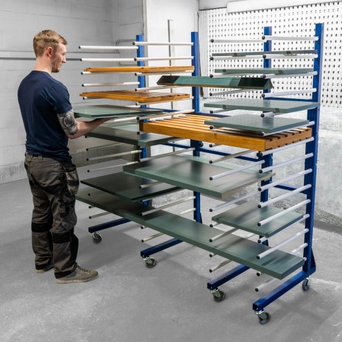 Combi Spray Drying Rack Trolley x 3 & 2 x 2 Way Connector Joining Kit Paint Shop Dry Storage 4 Heavy Duty 360 Degree Castors Mobile 15 Layers Per Rack 25kg Per Layer 375kg Capacity Adjustable Width