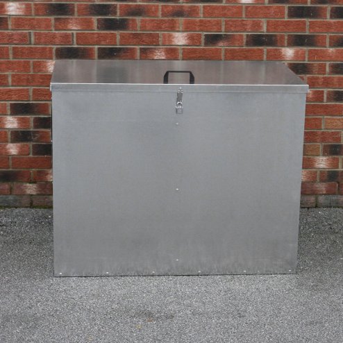 Large Storage Feed Bins 64L Galvanised Metal Waterproof Rodent Proof Outdoor Farm Garden Stables Animal Lockable Container Free Pad Lock | 2 Compartments