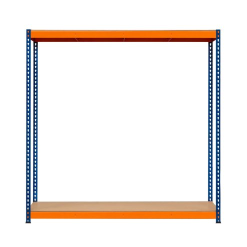 Garage Racking S-Rax Shelving Unit 2 Shelf 180cm x 180cm x 60cm Rack Heavy Duty Steel 300kg Capacity Per Shelf Adjustable Layout Boltless Assembly Rubber Feet 3 Reinforced Support Bars Warehouse
