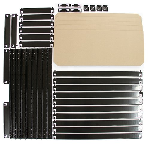2 x Black Racking Bay Unit 5 Tier Heavy Duty Steel Metal 150kg capacity Per Shelf Garage Shelves Storage Warehouse Shed Workshop Boltless Shelving 75cm x 150cm x 30cm