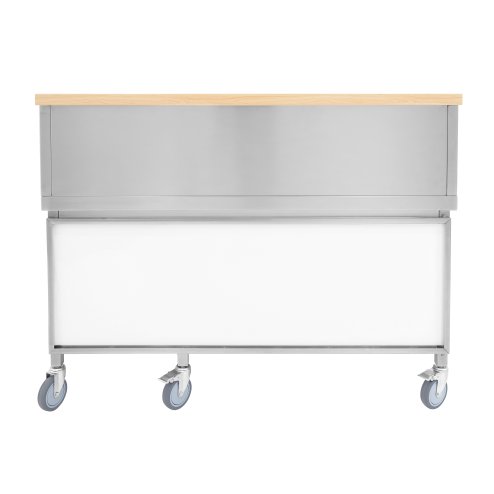 Mobile Cocktail Bar Station Stainless Steel Event Prep Serving Counter Wheels Insulated Ice Wells Shelves Sink Mixer Tap Speed Rail Gastro Pots Knife Holder Whiteboard Boston Shaker Magnets & Erasers