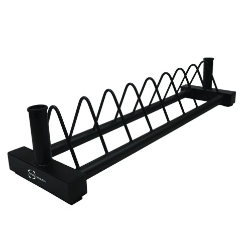 Horizontal Weight Plate Rack 8 Slots for Bumper Plates & 2 Barbell Holders
