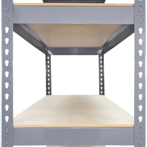 10 x Grey Racking Bay Unit 5 Tier Heavy Duty Steel Metal 200kg capacity Per Shelf Garage Shelves Storage Warehouse Shed Workshop Boltless Shelving 120 x 50 x 180cm Free Rubber Mallet