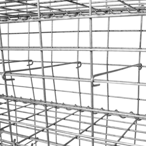 Gabion Baskets Cages Mesh Wire Galvanised Steel Outdoor Stone Basket Spiral Retaining Wall Planter Garden / 100 x 80 x 30cm / 4 Pack
