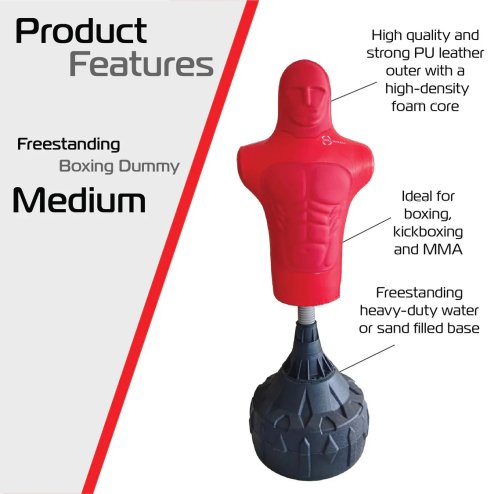 Body Revolution Freestanding Boxing Dummy Life-Size with High-Density Foam Core & Sand/Wood-Filled Base for MMA, Boxing, Kickboxing Training