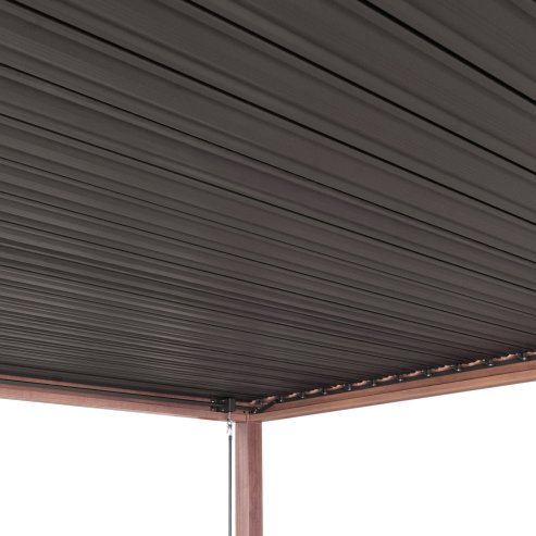 Wood Effect Aluminium Pergola 3m x 3m