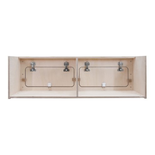 Campervan Overhead Cabinet 2 Door Top Locker Central Divider Camper Van Furniture Storage Lightweight Solid Birch Plywood Unpainted Soft Close Hinges Push Button Locks Pre Drilled Holes Fixing Kit